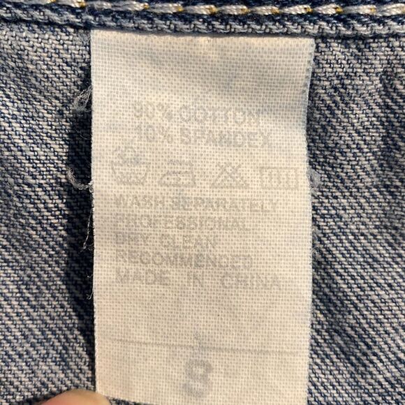 Denim Button Front Embroidered Jean Skirt Size S - Picture 5 of 8